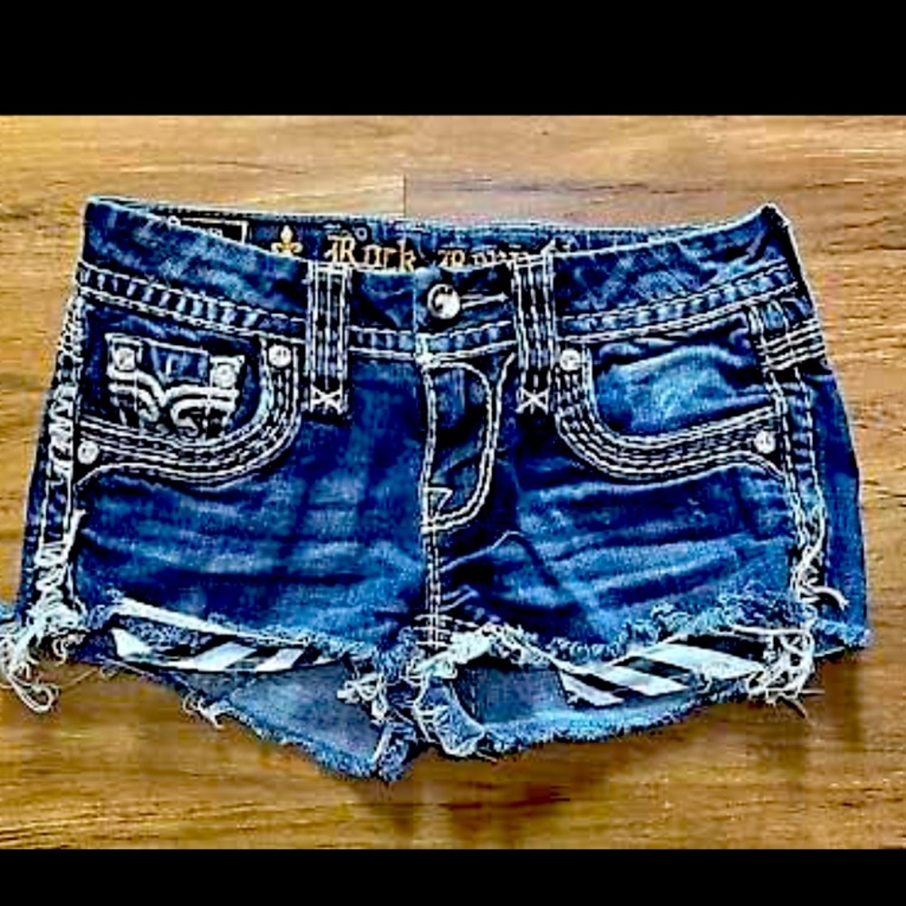 ⚜️Rock Revival⚜️Kai Boot Cut-off Shorts sz 25